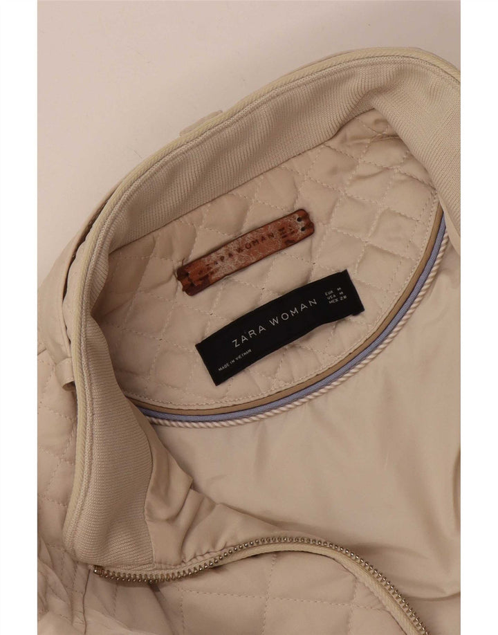 Zara Γυναικείο Καπιτονέ μπουφάν UK 12 Medium Off White