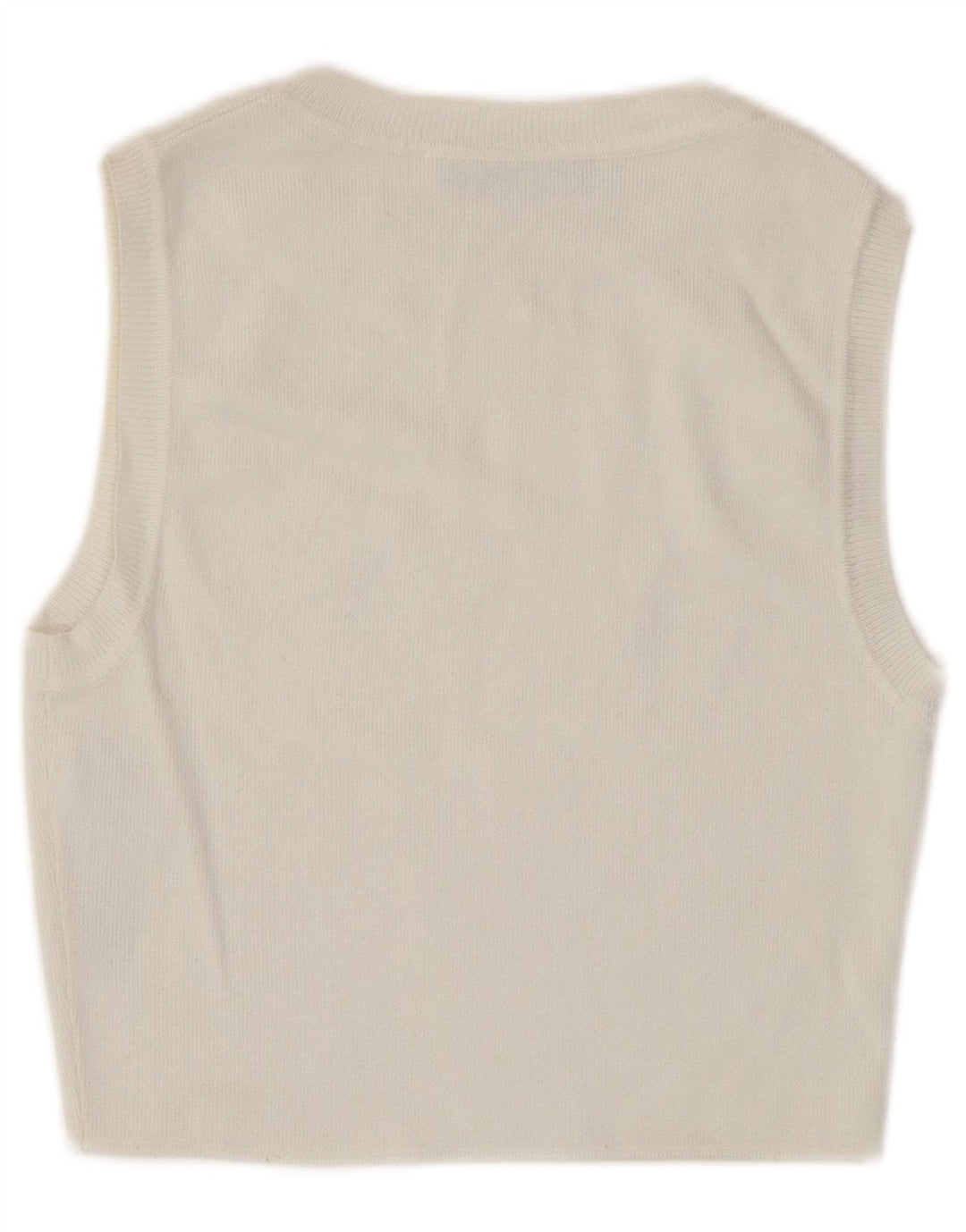 Zara Γυναικείο Αμάνικο Crop Top UK 12 Medium White Viscose