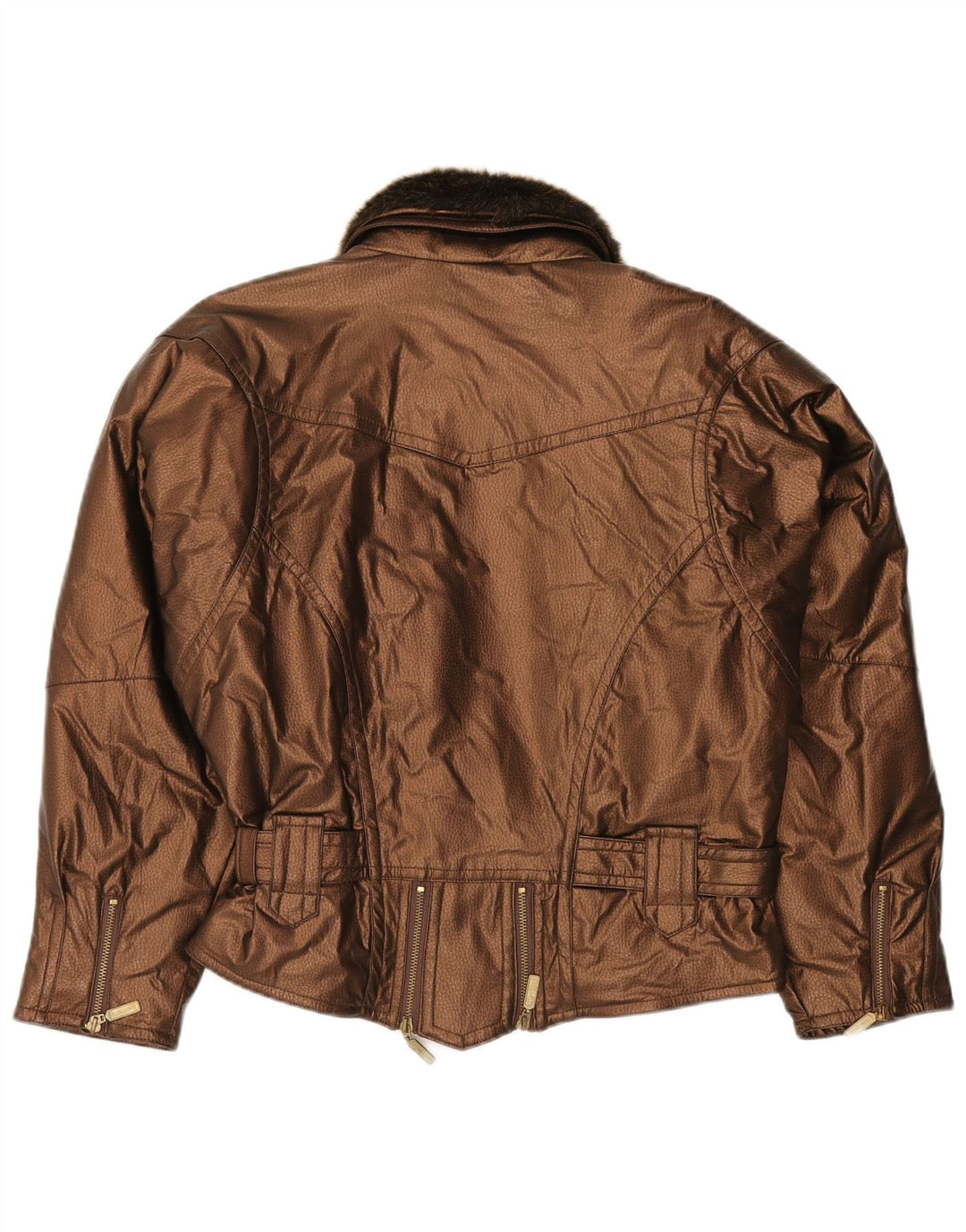 VINTAGE Womens Bomber Jacket UK 20 2XL Brown