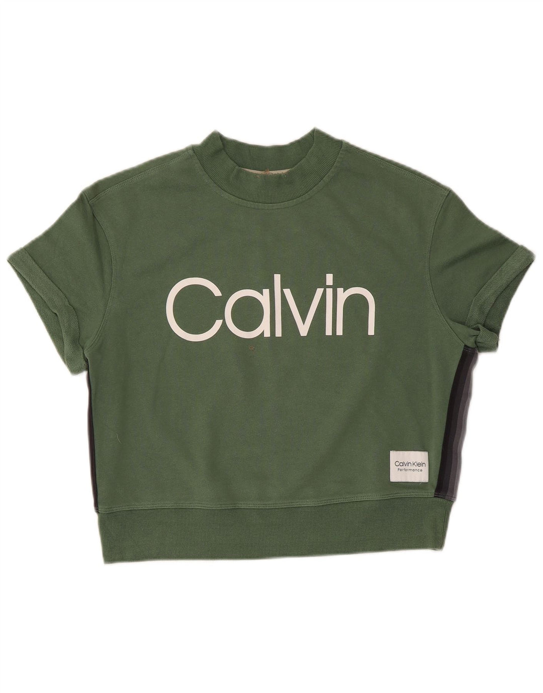 Calvin Klein Γυναικείο Γραφικό Φούτερ Jumper UK 10 Small Green