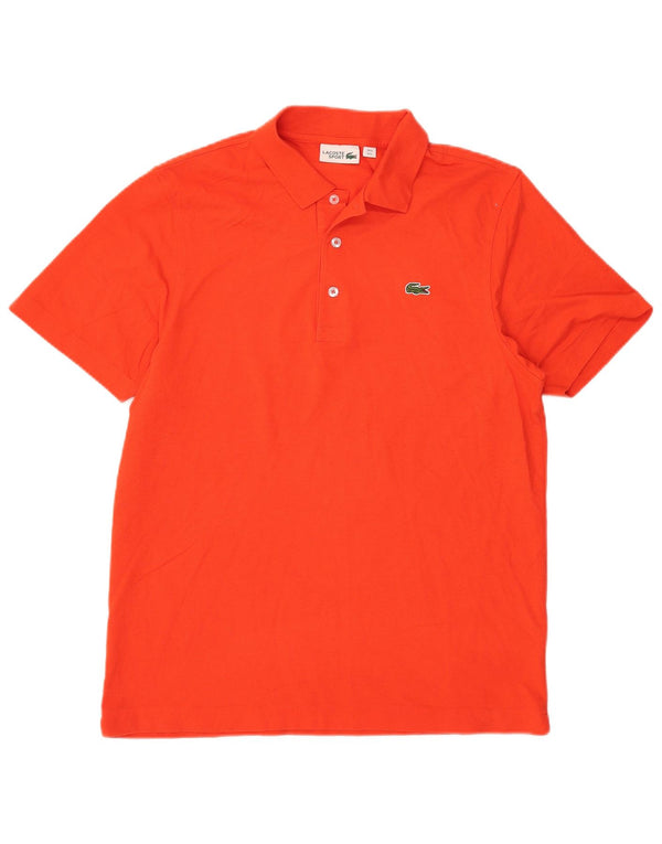 Ανδρικό πουκάμισο πόλο Lacoste, μέγεθος 5, μεγάλο πορτοκαλί βαμβακερό