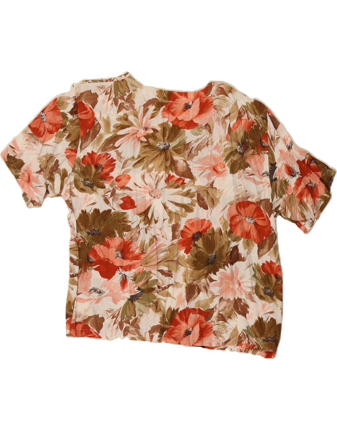 VINTAGE Womens Blouse Top UK 16 Large Multicoloured Floral Viscose Vintage Vintage and Second-Hand Vintage from Messina Hembry 