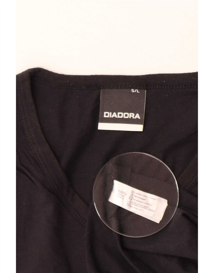 Ανδρικό T-Shirt Diadora Top μεγάλο μαύρο βαμβακερό