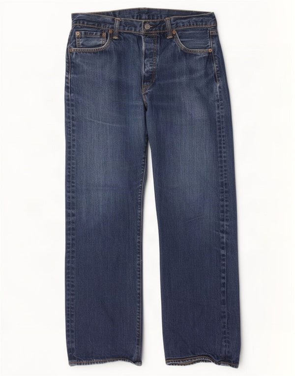 Levi's Mens 501 Straight Jeans W34 L30 Blue Cotton
