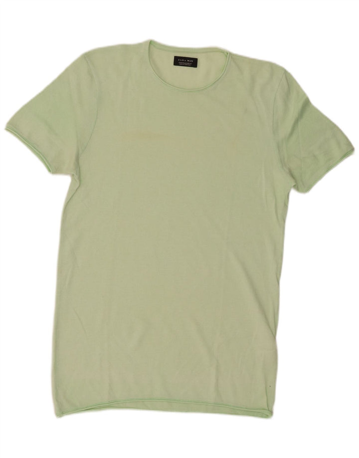 Ανδρικό T-Shirt Zara Top Μεσαίο πράσινο βαμβακερό