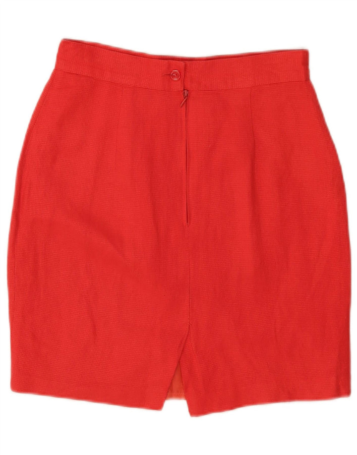 Γυναικεία Μίνι Pencil Φούστα Benetton IT 42 Medium W26 Κόκκινο λινό Check