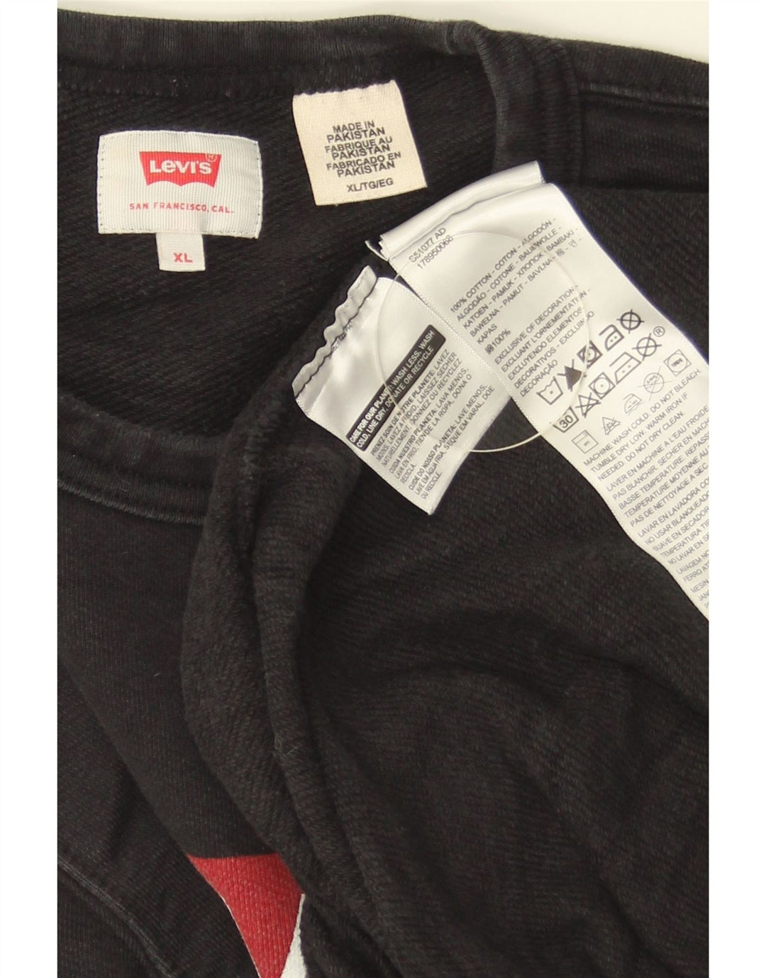 Ανδρικό γραφικό φούτερ LEVI'S Jumper XL Μαύρο βαμβακερό
