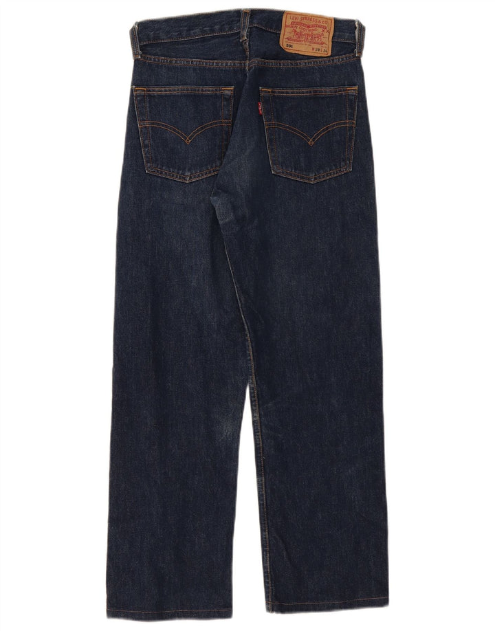 Levi's Womens 501 Straight Jeans W28 L26 Navy Blue Cotton
