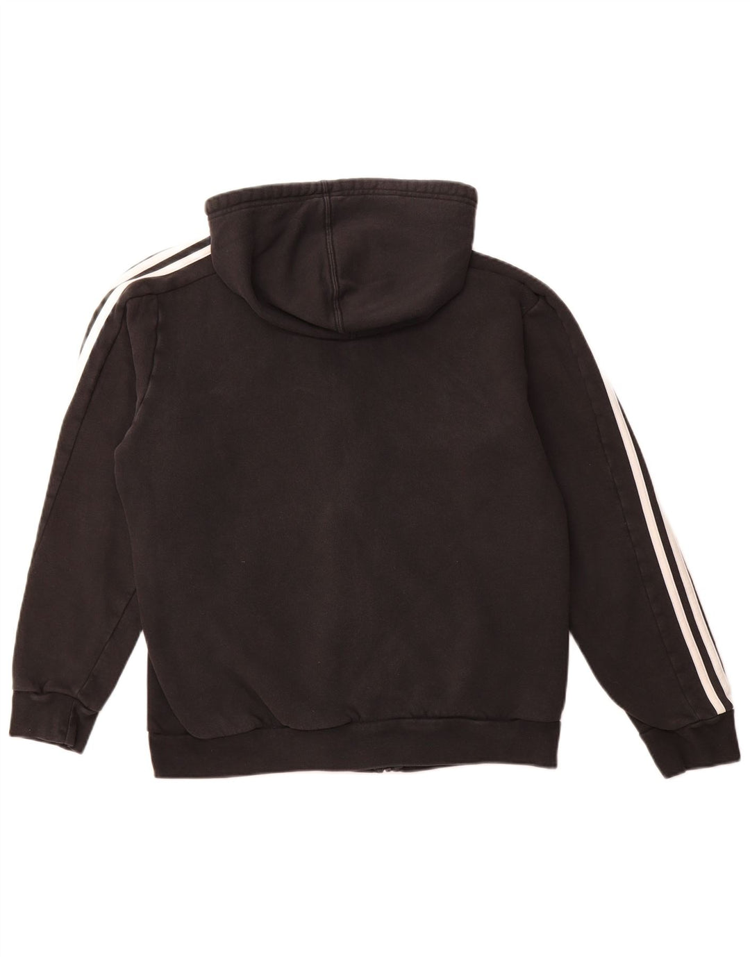 Ανδρικό πουλόβερ με κουκούλα με φερμουάρ ADIDAS, μεσαίο μαύρο βαμβακερό