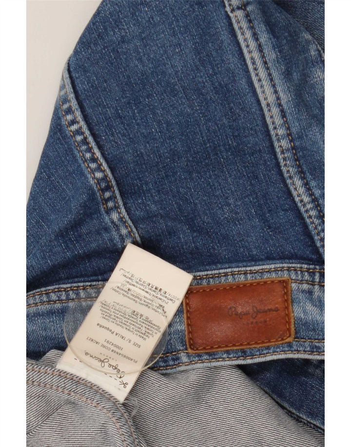 Τζιν μπουφάν PEPE Jeans Crop UK 8 Small Blue Cotton