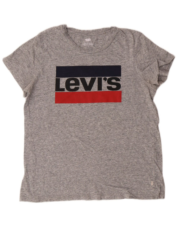 Γυναικείο γραφικό μπλουζάκι Levi's Top UK 14 Medium Grey Flecked
