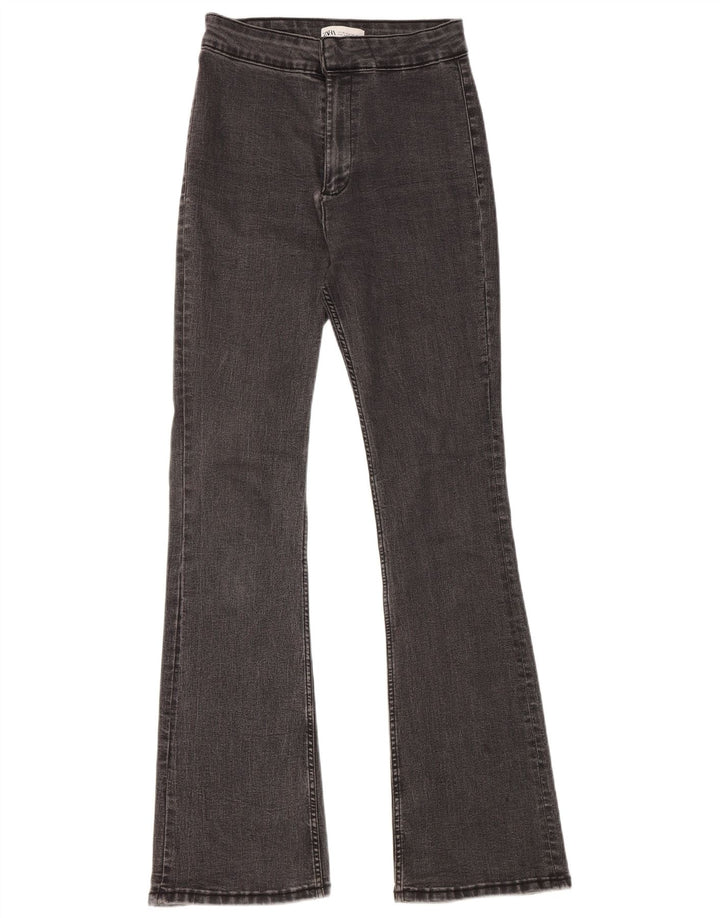 ZARA Womens High Waist Flared Jeans EU 38 Small W28 L32 Grey