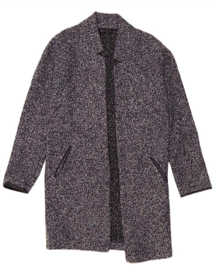 Marks & Spencer Γυναικείο ανοιχτό πανωφόρι UK 8 Small Navy Blue Flecked Polyester