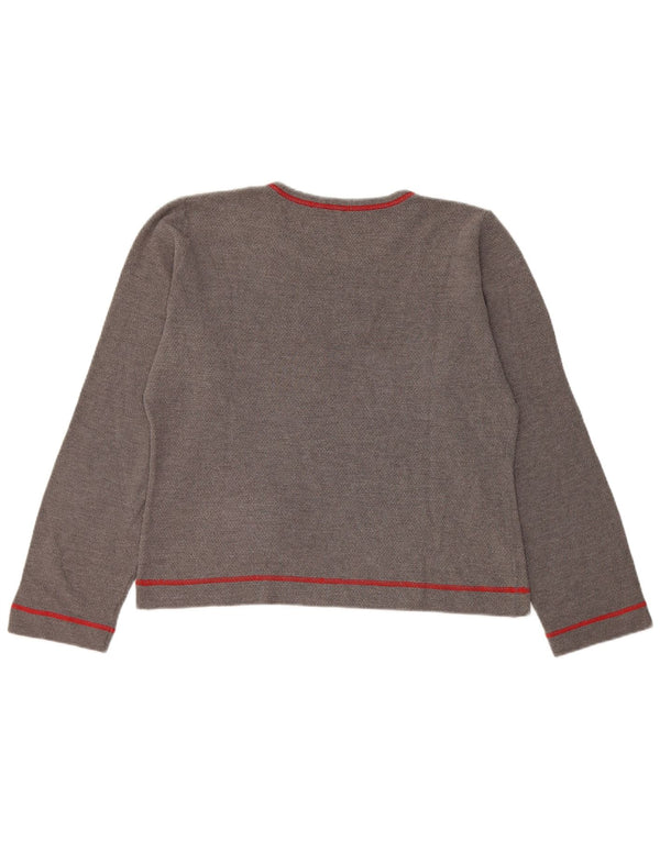 Fila Γυναικείο Crop Graphic Top Μακρυμάνικο UK 16 Large Grey