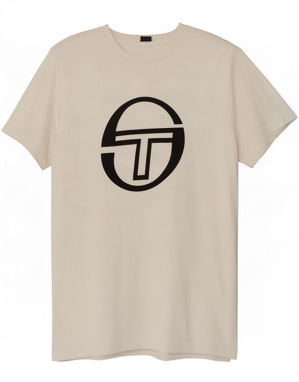 Γυναικείο γραφικό μπλουζάκι Sergio Tacchini Top UK 14 μεγάλο λευκό βαμβακερό