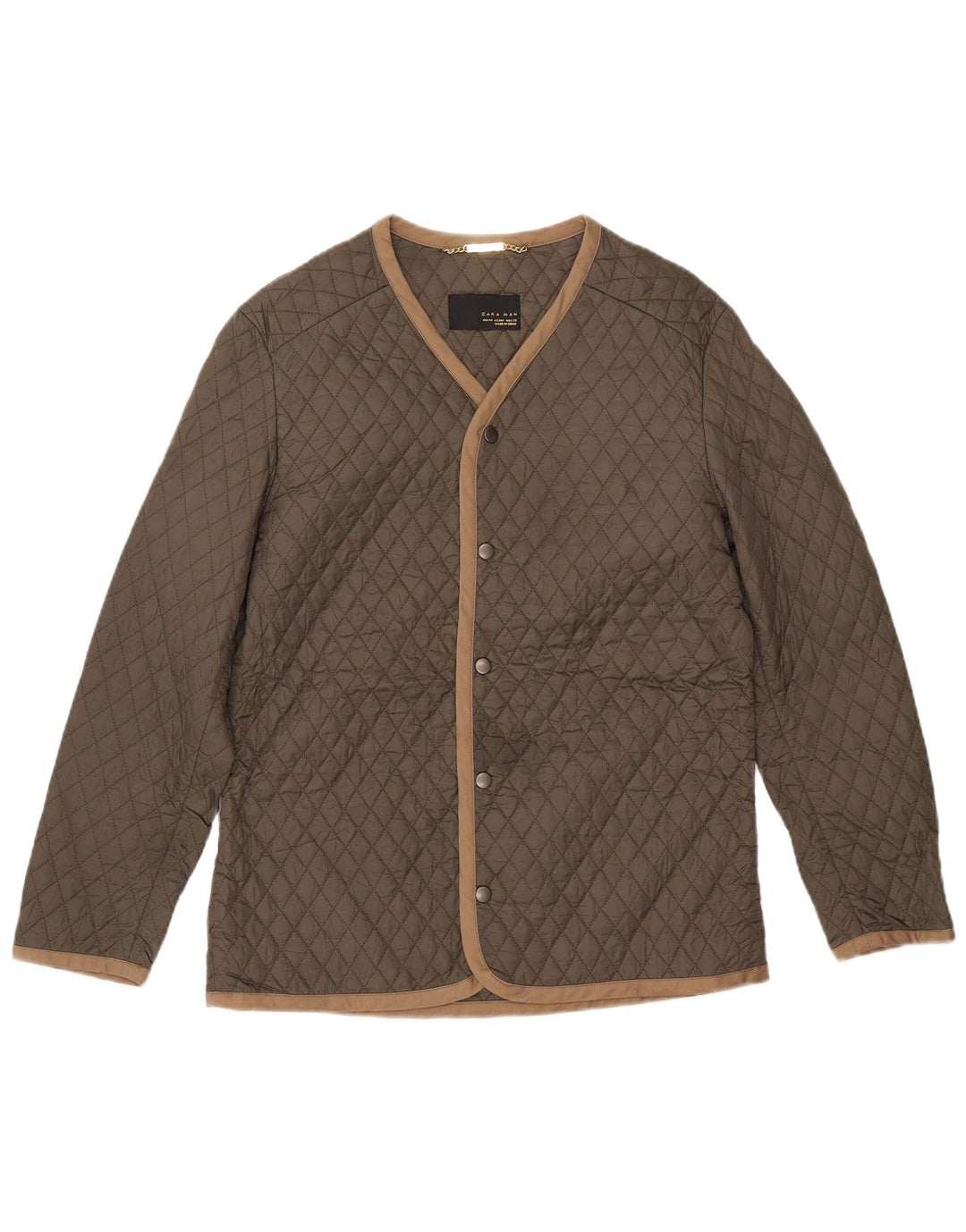 Zara Ανδρικό καπιτονέ μπουφάν UK 38 Medium Khaki Nylon