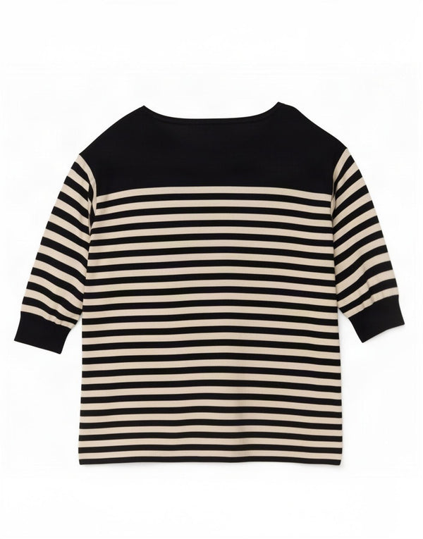Marks & Spencer Womens Portfolio Top 3/4 μανίκια UK 18 XL Navy Blue ριγέ