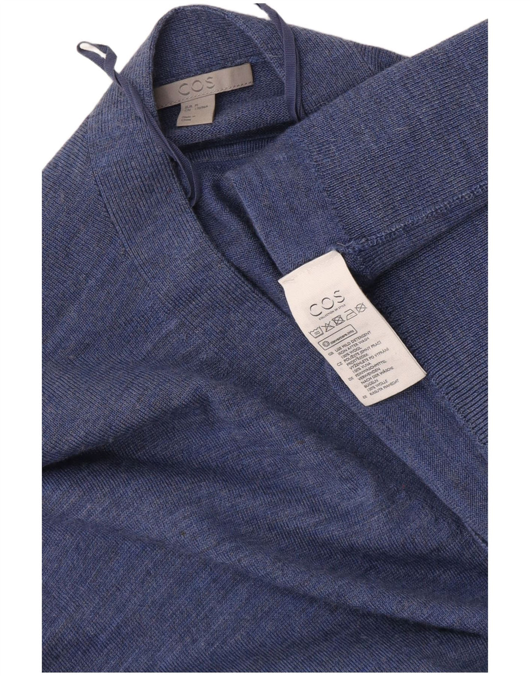 Cos Γυναικείο Longline Oversized Ζακέτα πουλόβερ UK 14 Medium Blue Wool