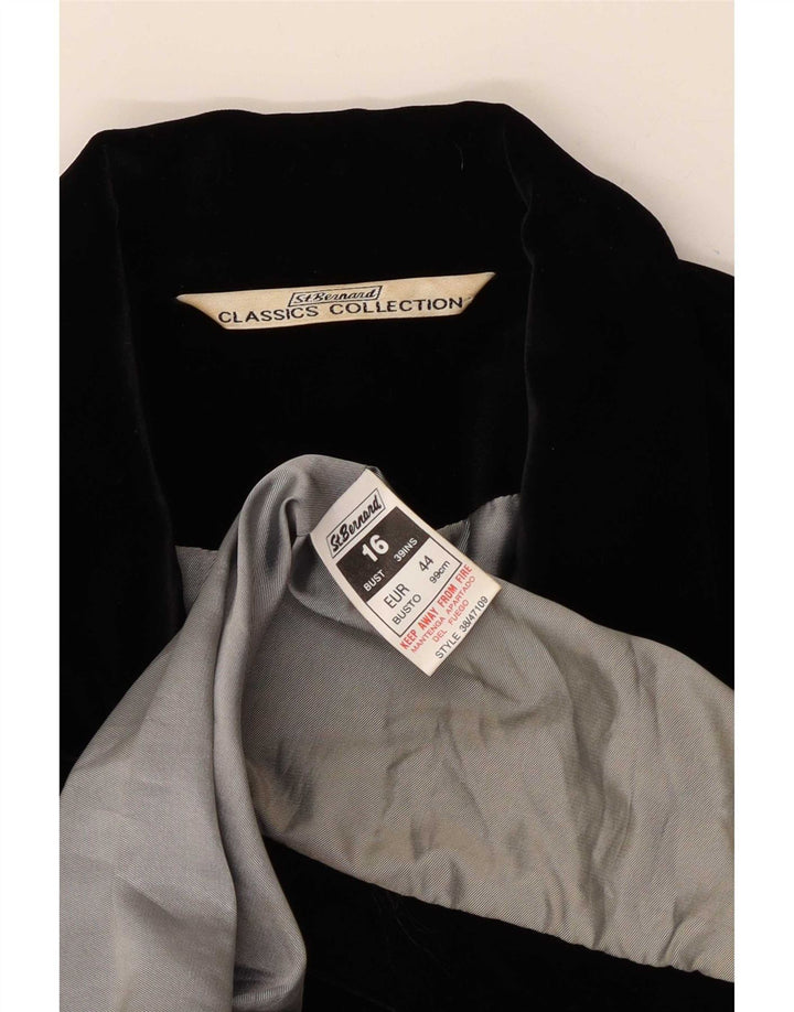 Αγ. Bernard Womens 2 Button Velor Blazer Jacket UK 16 Large Navy Blue