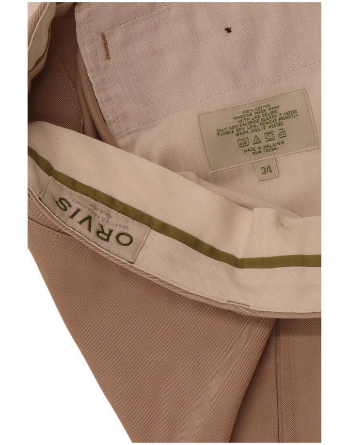 Orvis Ανδρικό ίσιο παντελόνι Chino W34 L30 Μπεζ βαμβακερό