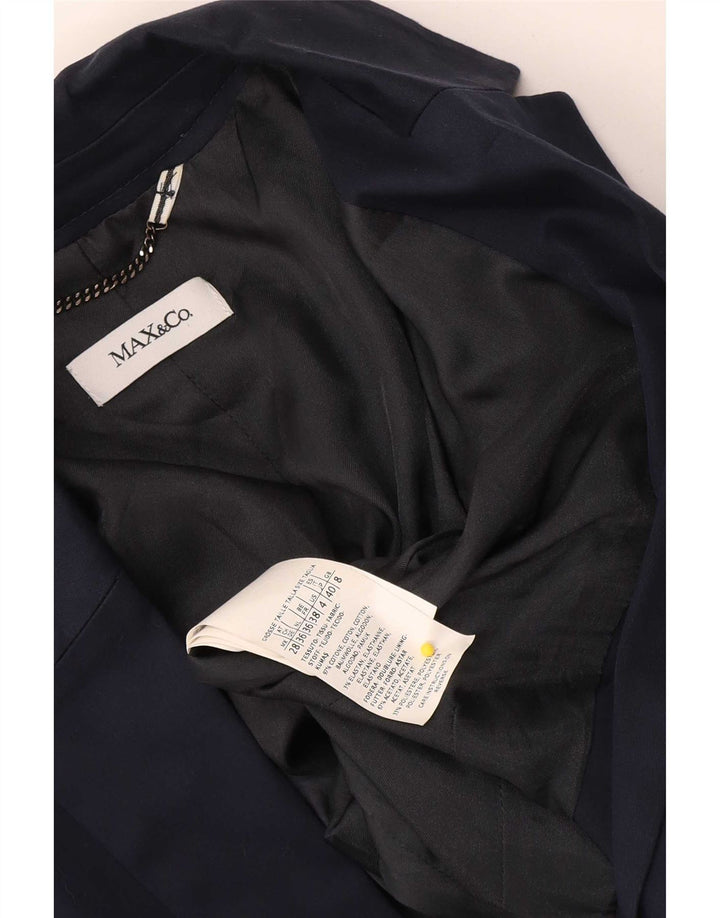 Max & Co. Γυναικείο σακάκι 1 κουμπιού UK 8 Small Navy Blue Cotton
