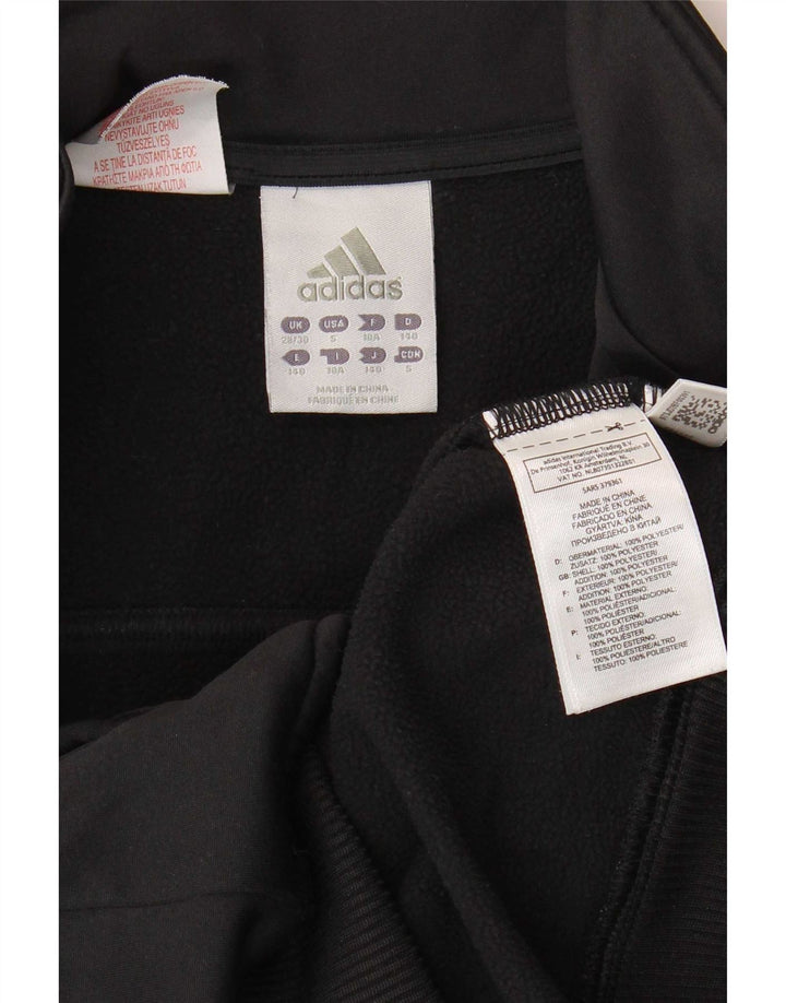 Adidas Boys Tracksuit Top Jacket 9-10 Years Black Polyester