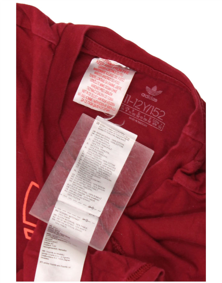 Γραφικό μπλουζάκι ADIDAS για αγόρια 11-12 ετών βαμβακερό καφέ