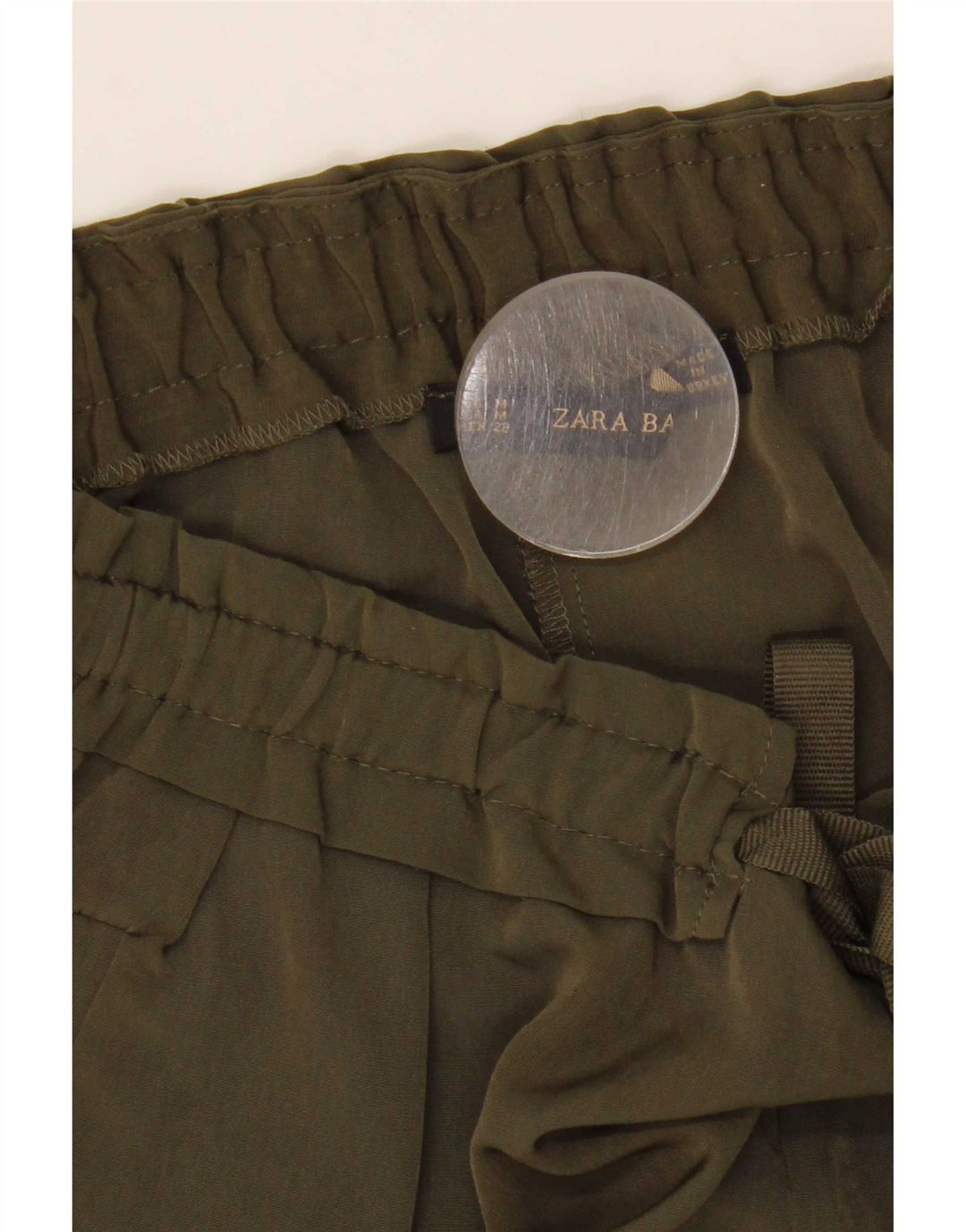 Zara Γυναικείο Tapered Casual Παντελόνι Medium W28 L27 Khaki Polyester
