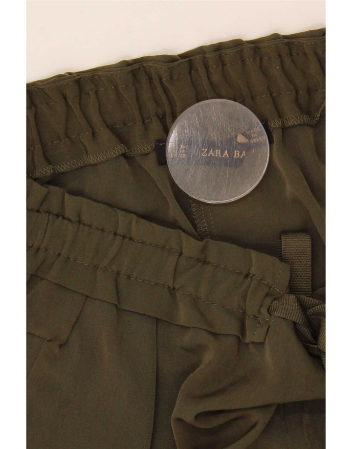 Zara Γυναικείο Tapered Casual Παντελόνι Medium W28 L27 Khaki Polyester