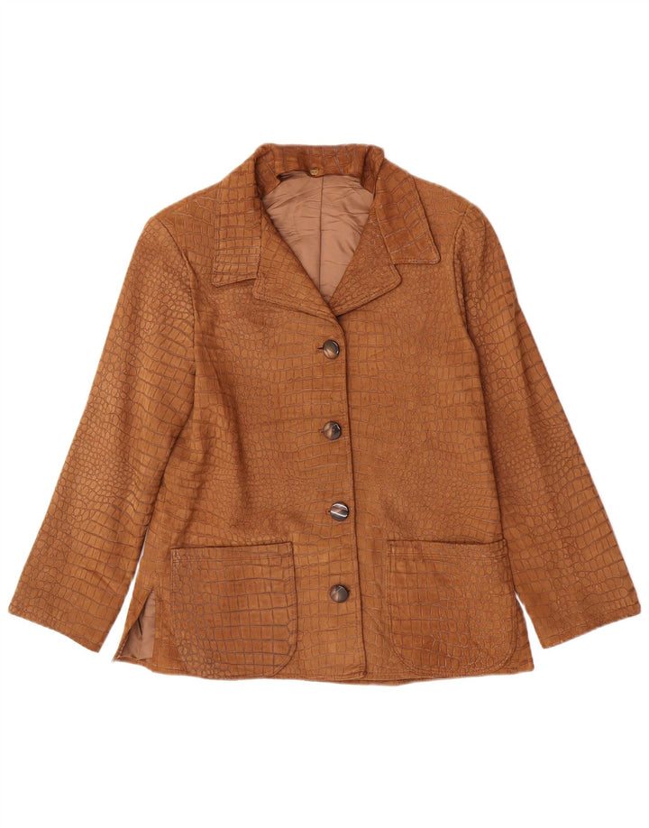 Vintage γυναικείο σακάκι blazer UK 12 μεσαίου καφέ Animal print