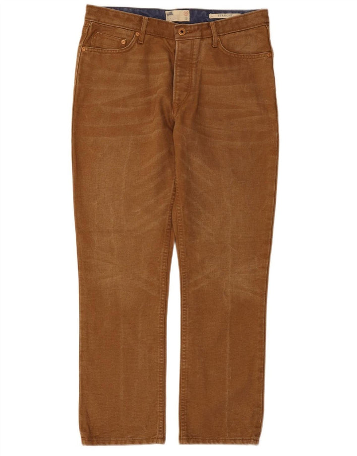 Ανδρικό τζιν ίσιο Marks & Spencer W32 L29 Καφέ βαμβακερό