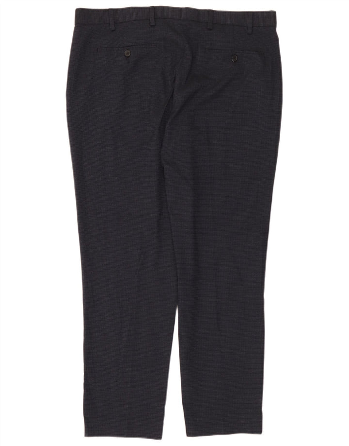 Ανδρικό ίσιο casual παντελόνι Marks & Spencer W38 L29 Navy Blue Polyester