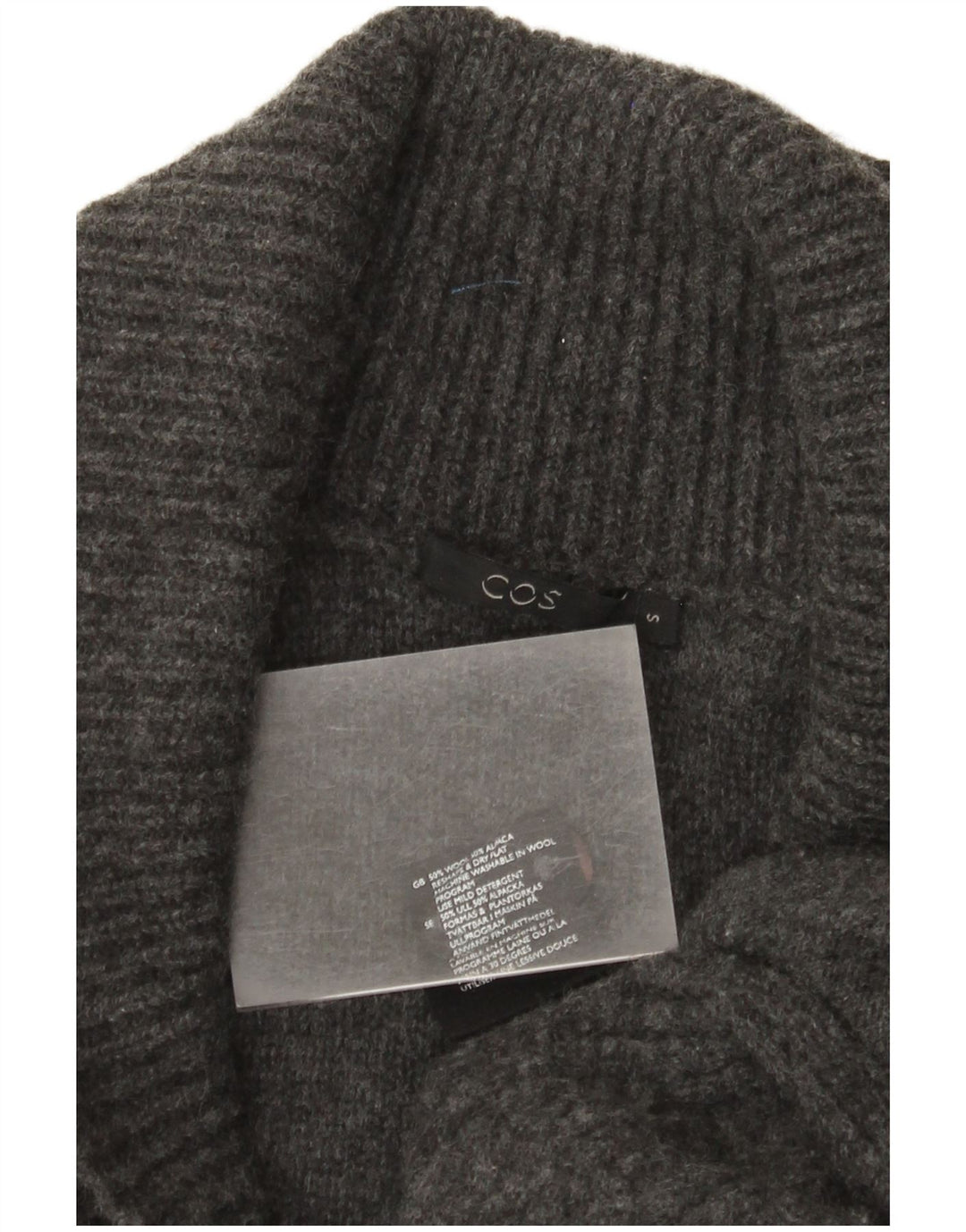 Cos Γυναικεία Ζακέτα Longline UK 10 Small Grey Wool