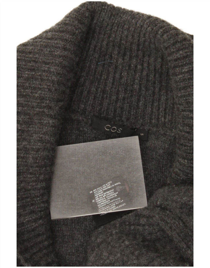 Cos Γυναικεία Ζακέτα Longline UK 10 Small Grey Wool