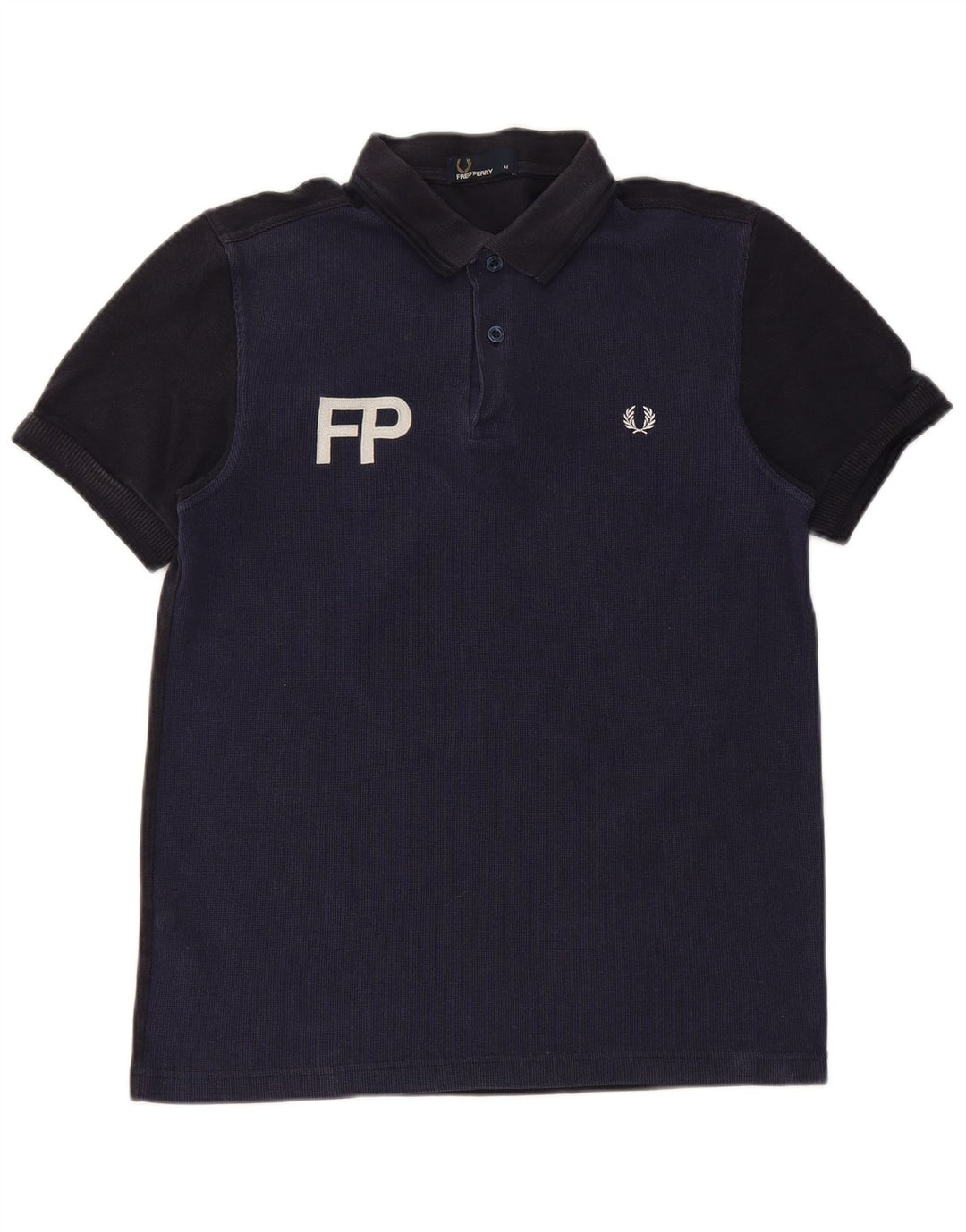 Ανδρικό γραφικό μπλουζάκι πόλο Fred Perry, μεσαίο μπλε ναυτικό, βαμβακερό