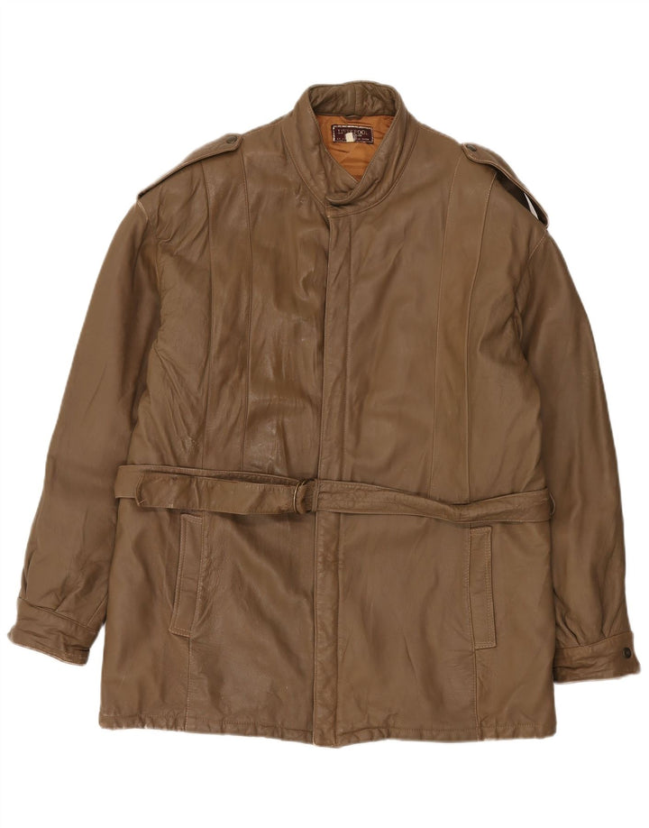 Ανδρικό δερμάτινο μπουφάν LIVERPOOL Military IT 54 2XL Καφέ Δερμάτινο