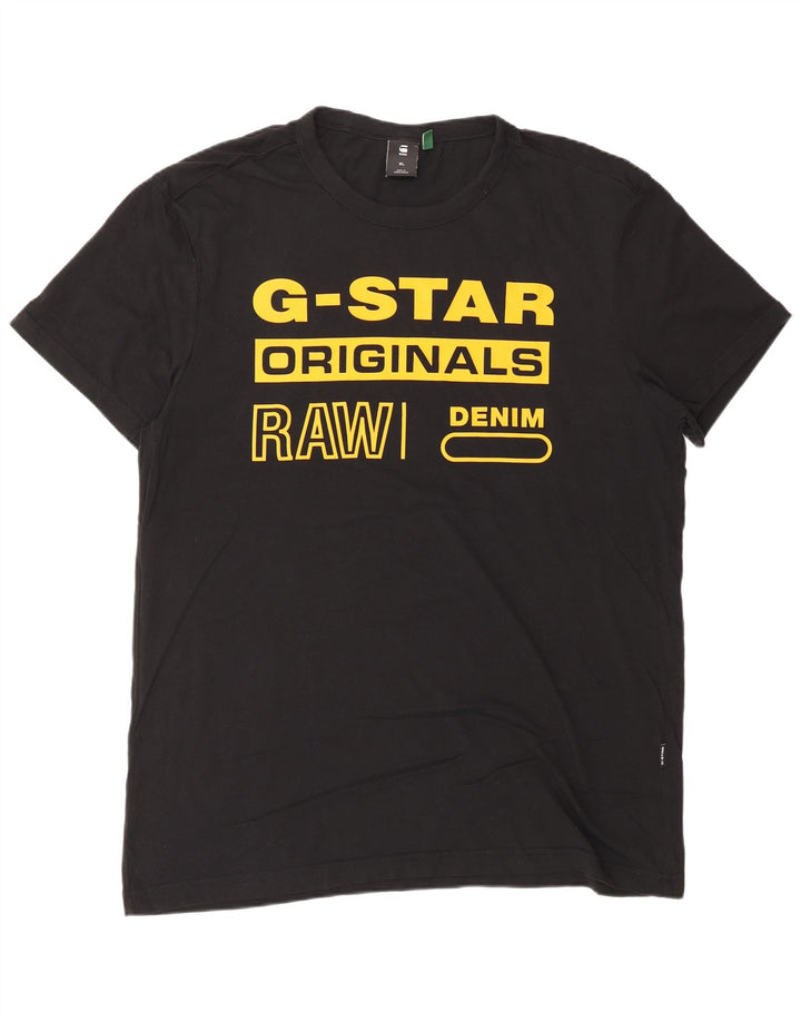 G-STAR Ανδρικό γραφικό T-Shirt Top XL Μαύρο βαμβακερό