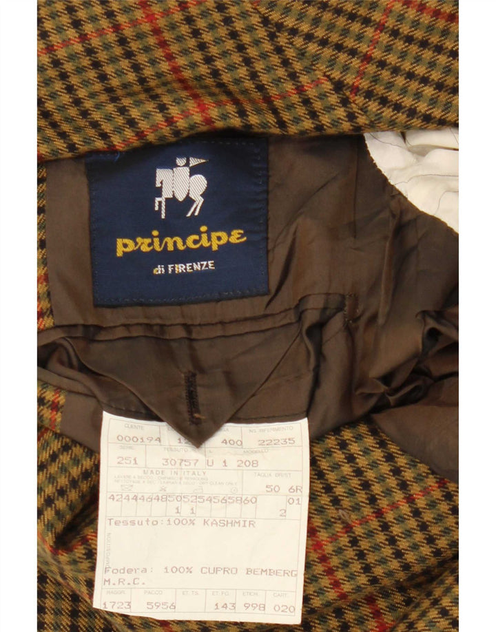 Loro Piana Ανδρικό σακάκι με 3 κουμπιά σακάκι IT 50 Large Khaki Houndstooth