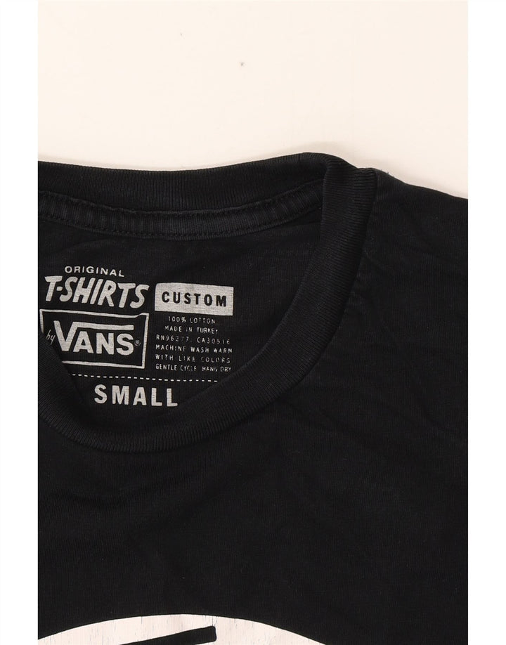 VANS Ανδρικό γραφικό μπλουζάκι με προσαρμοσμένη εφαρμογή, μικρό μαύρο βαμβακερό