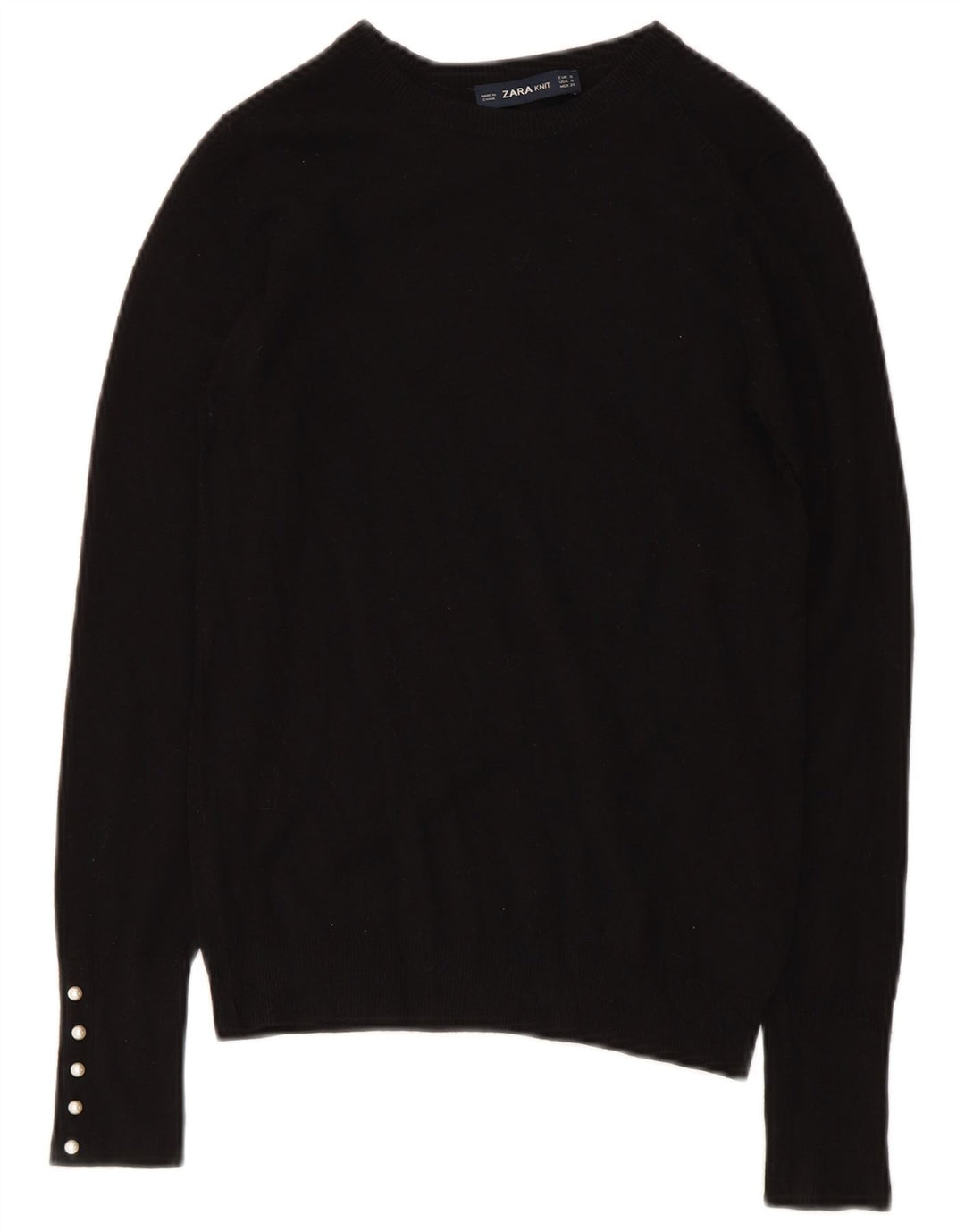 Zara Γυναικείο πουλόβερ με λαιμόκοψη UK 8 Small Black