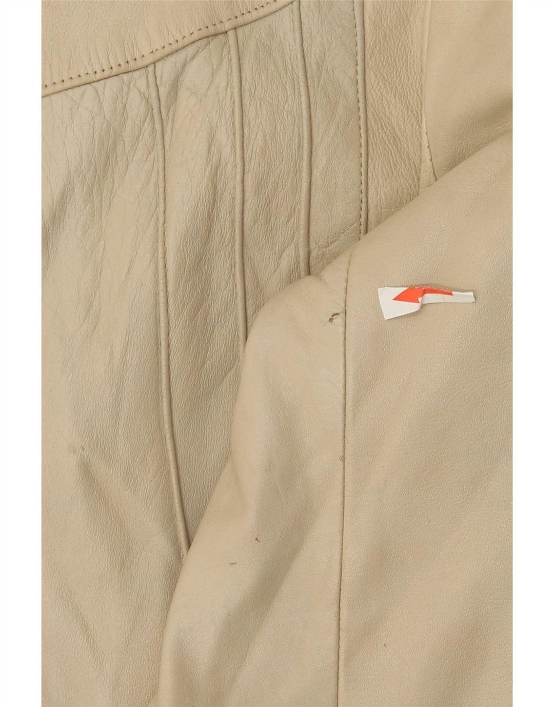 Vintage Γυναικείο Δερμάτινο Μπουφάν UK 10 Small Beige