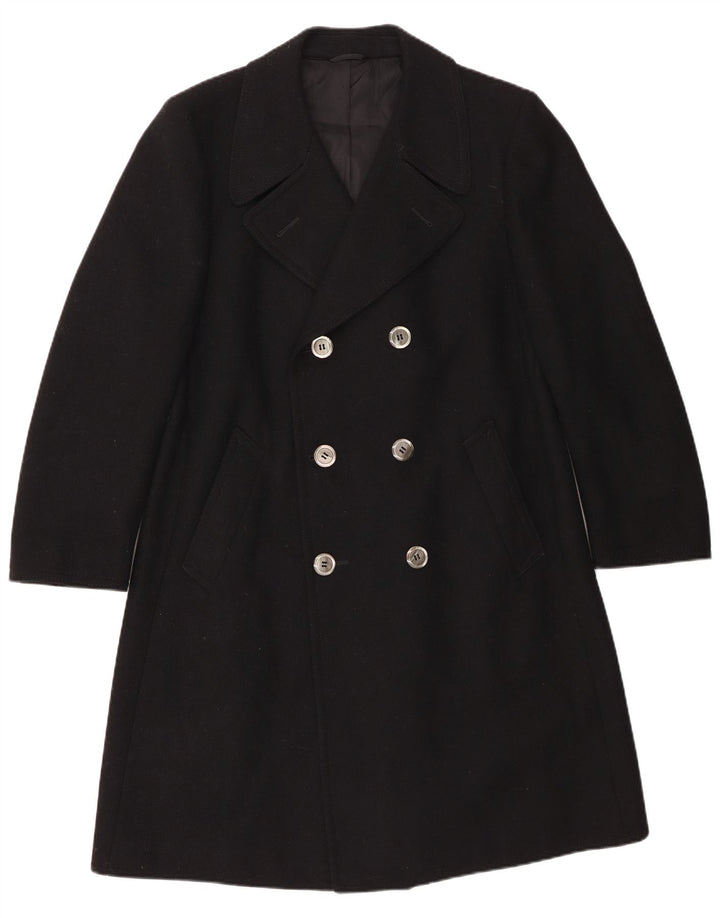 Vintage Ανδρικό Διπλό Παλτό IT 54 2XL Μαύρο Μαλλί