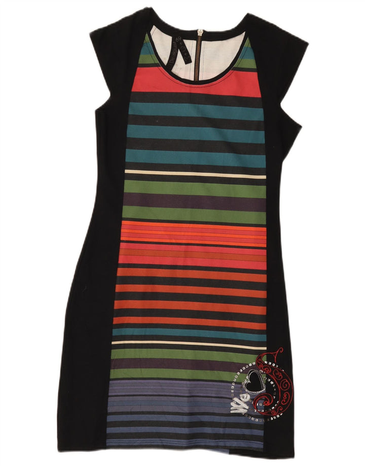 Γυναικείο φόρεμα Desigual Graphic Sheath UK 12 Medium Μαύρο ριγέ