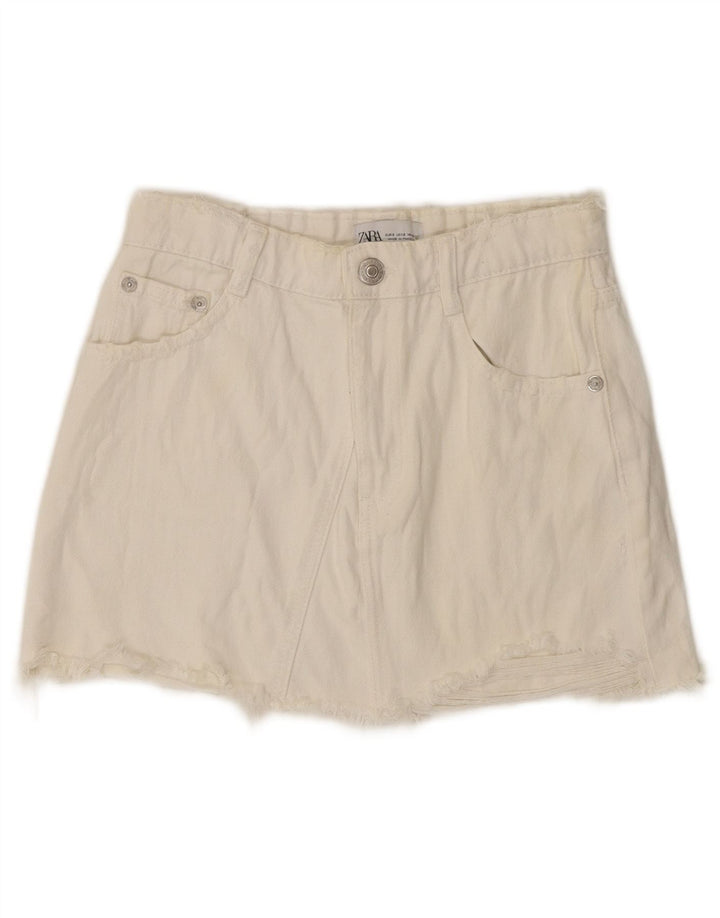 Zara Γυναικείο τζιν σορτς Small W26 Λευκό