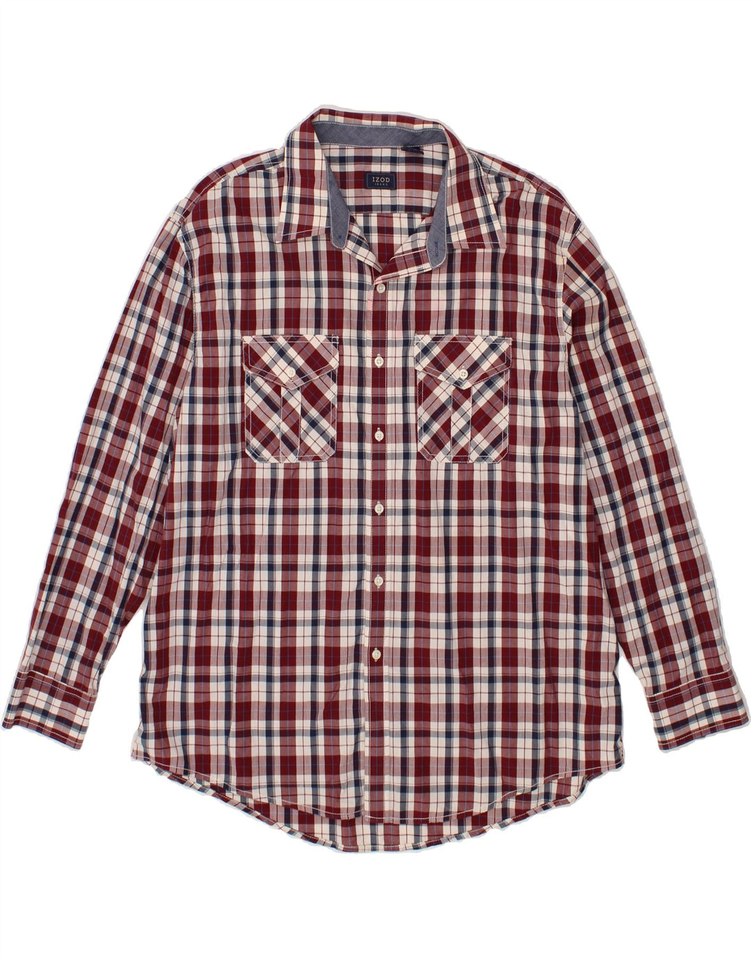IZOD Mens Shirt XL Red Check Cotton Vintage Izod and Second-Hand Izod from Messina Hembry 