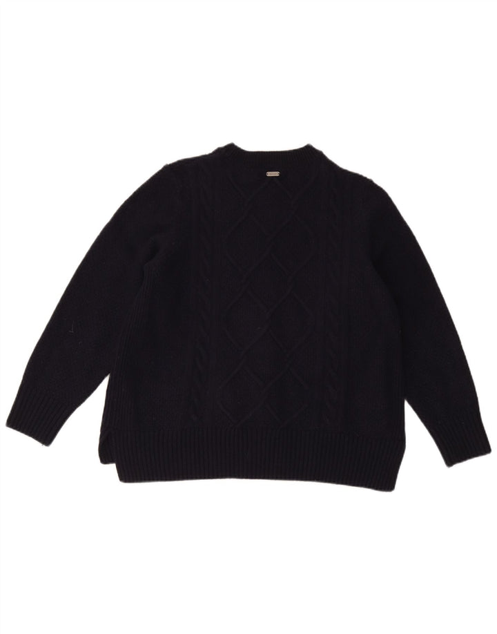 Γυναικείο πουλόβερ Barbour Crew Neck Jumper UK 14 Large Navy Blue Wool