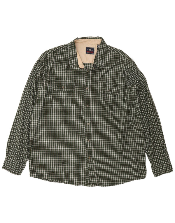 Ανδρικό φανελένιο πουκάμισο Wrangler XL Green Check