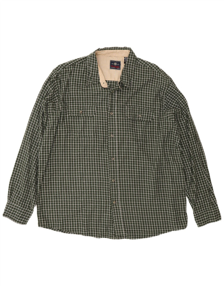 Ανδρικό φανελένιο πουκάμισο Wrangler XL Green Check