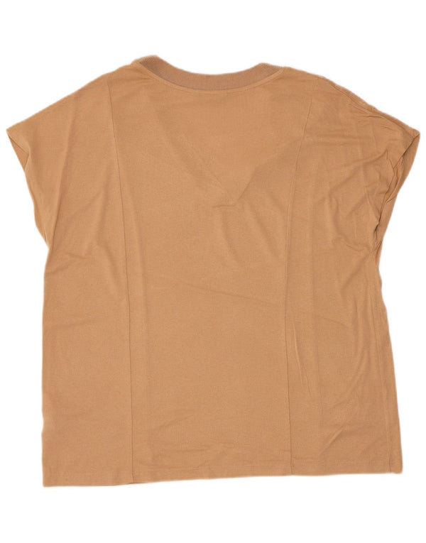 Marks & Spencer Γυναικείο T-Shirt Top UK 14 Large Beige Viscose