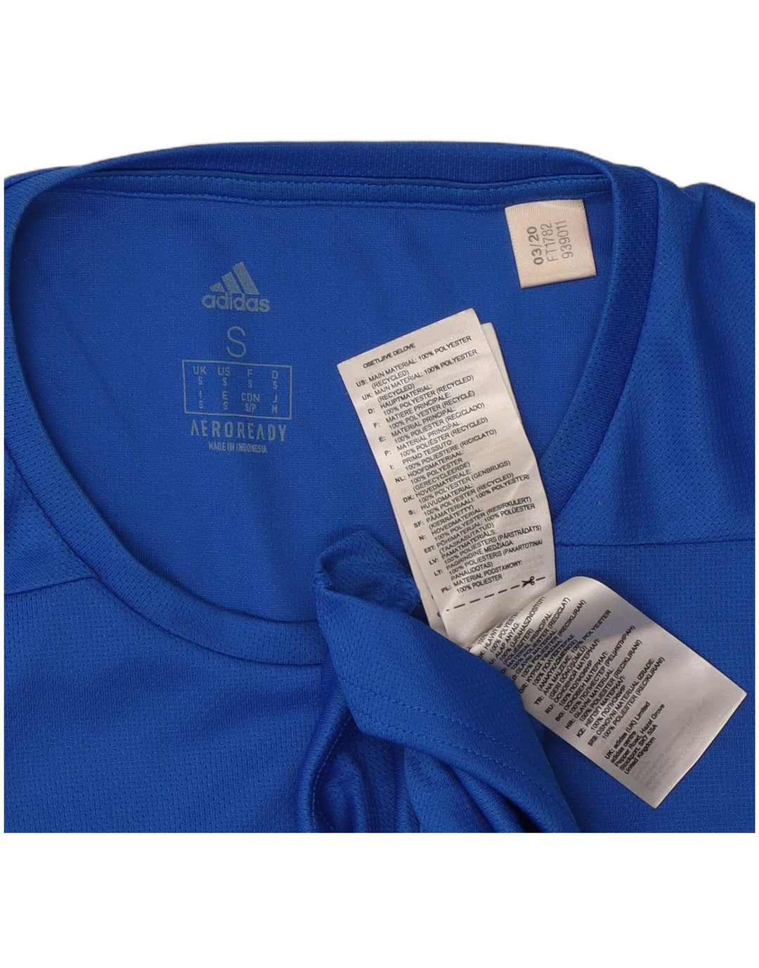 Ανδρικό T-Shirt Aeroready ADIDAS Top Small Blue Polyester